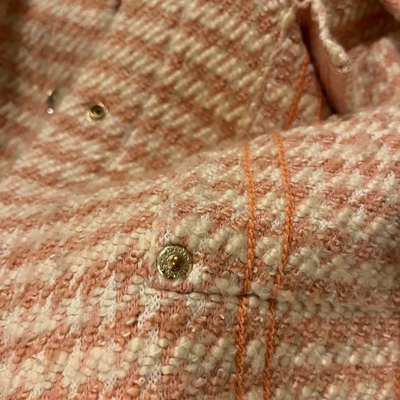 Sandro Houndstooth Tweed Jacket Light Pink - Picture 7 of 7